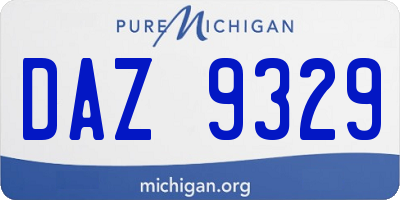MI license plate DAZ9329