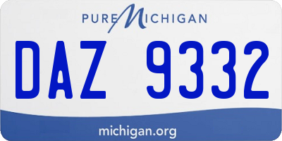 MI license plate DAZ9332