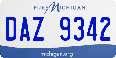 MI license plate DAZ9342