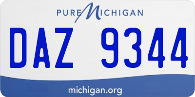 MI license plate DAZ9344