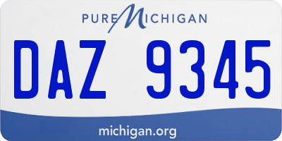 MI license plate DAZ9345