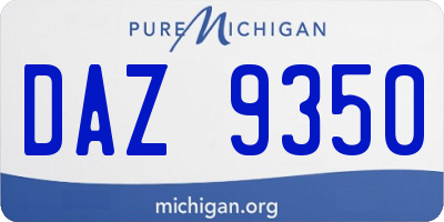 MI license plate DAZ9350