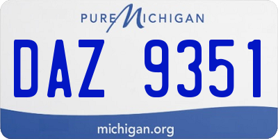 MI license plate DAZ9351