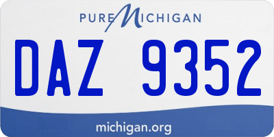 MI license plate DAZ9352