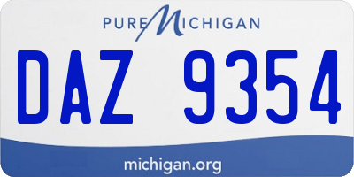 MI license plate DAZ9354