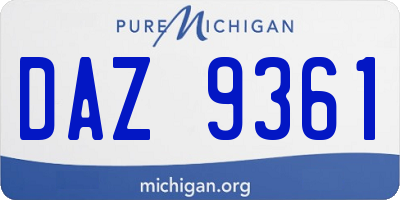 MI license plate DAZ9361