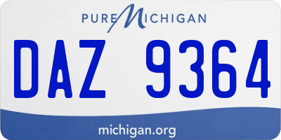 MI license plate DAZ9364