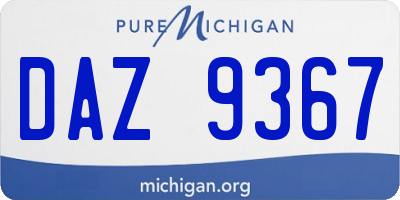 MI license plate DAZ9367