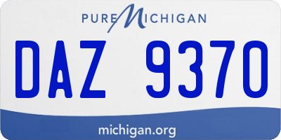 MI license plate DAZ9370