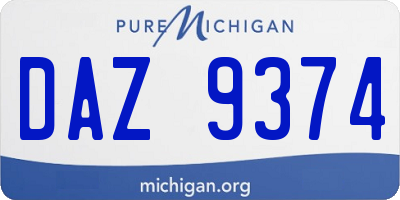 MI license plate DAZ9374