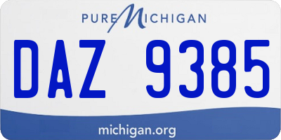 MI license plate DAZ9385