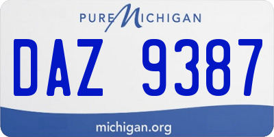 MI license plate DAZ9387