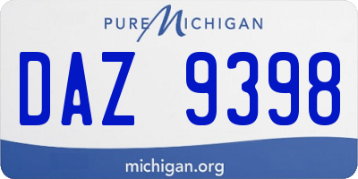 MI license plate DAZ9398