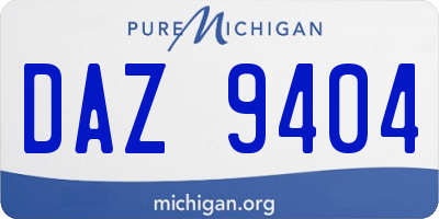 MI license plate DAZ9404