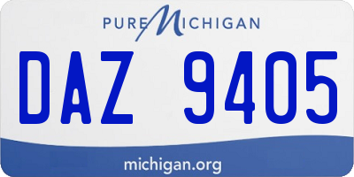MI license plate DAZ9405
