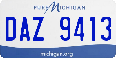 MI license plate DAZ9413