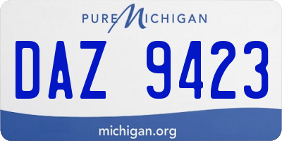 MI license plate DAZ9423