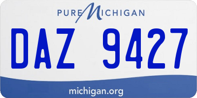 MI license plate DAZ9427