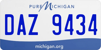MI license plate DAZ9434