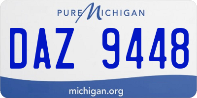MI license plate DAZ9448
