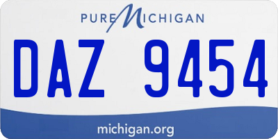 MI license plate DAZ9454