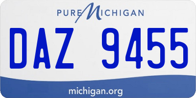 MI license plate DAZ9455