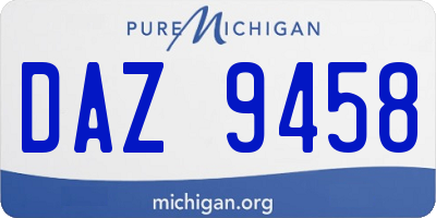 MI license plate DAZ9458