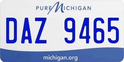 MI license plate DAZ9465