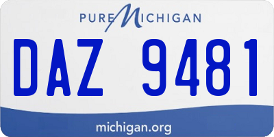 MI license plate DAZ9481