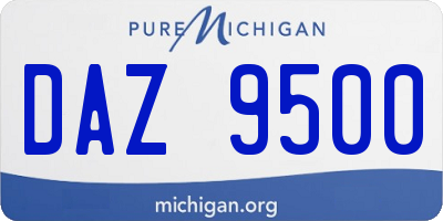 MI license plate DAZ9500