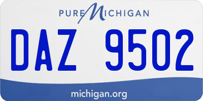 MI license plate DAZ9502