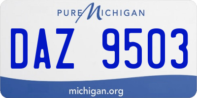 MI license plate DAZ9503