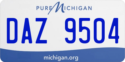 MI license plate DAZ9504
