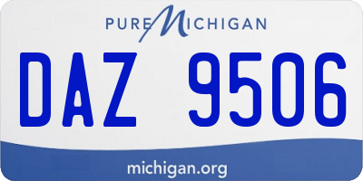 MI license plate DAZ9506