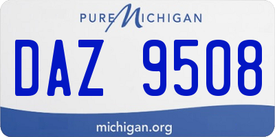 MI license plate DAZ9508