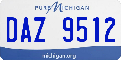 MI license plate DAZ9512
