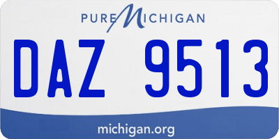 MI license plate DAZ9513