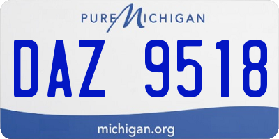 MI license plate DAZ9518
