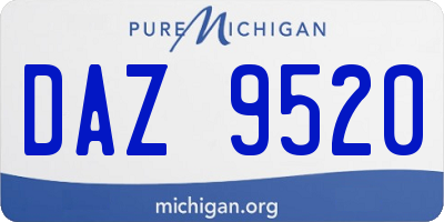 MI license plate DAZ9520
