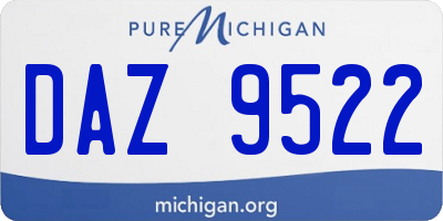 MI license plate DAZ9522