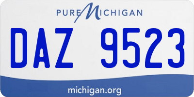 MI license plate DAZ9523