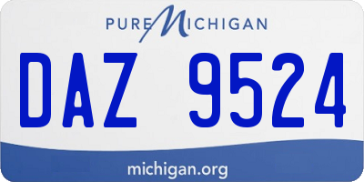 MI license plate DAZ9524
