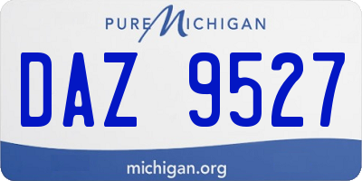 MI license plate DAZ9527