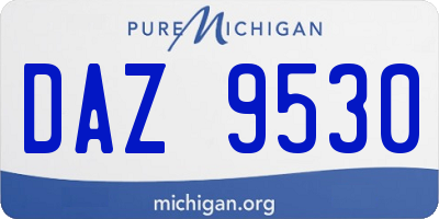 MI license plate DAZ9530