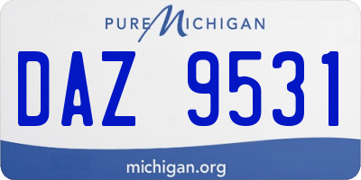MI license plate DAZ9531