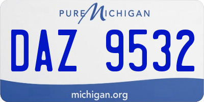 MI license plate DAZ9532