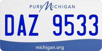 MI license plate DAZ9533