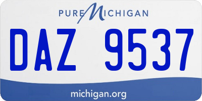 MI license plate DAZ9537