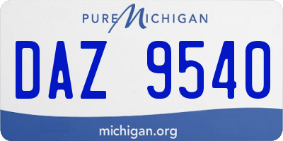 MI license plate DAZ9540