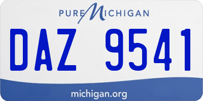 MI license plate DAZ9541
